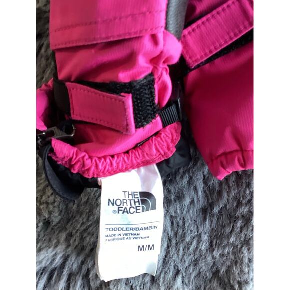 The North Face Toddler Montana Ski Mittens Gloves Winter Pink Black Size Medium - Picture 5 of 7